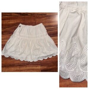 Tea collection size 10 girls ivory, eyelet, lace, detailed skirt
